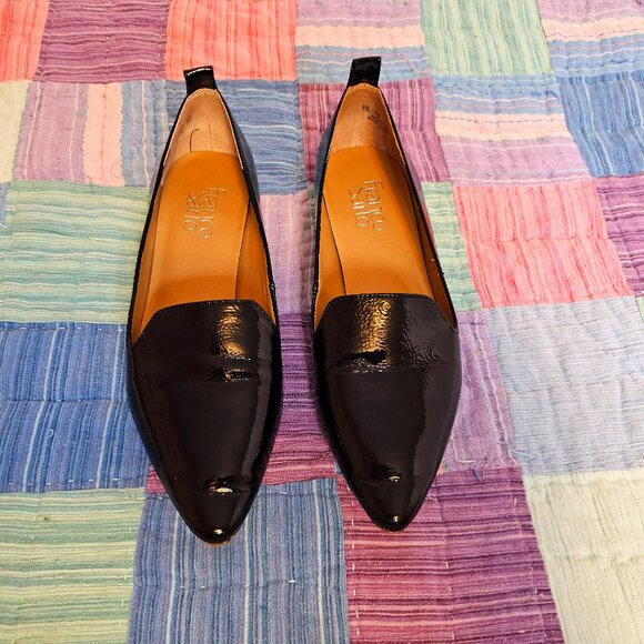 Franko Sarto Sadie Black Patent Leather Shoes with Spiked Metal Heel, Size 7 - Picture 2 of 7